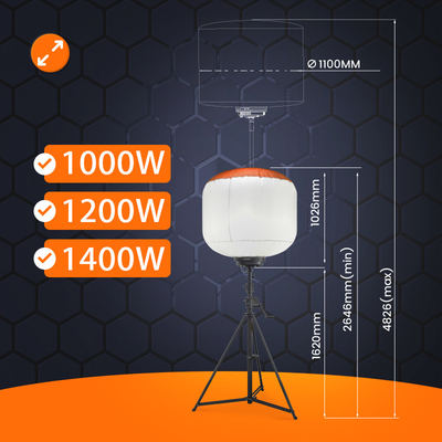 High Power Led Telescoping Light Tower 1400W Ballon Outdoor Tower Lampen Voor Industrieel